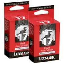 Amazon.com: Lexmark 17 Negro Cartuchos de tinta, pack de 2 (10 N0593) :  Productos de Oficina