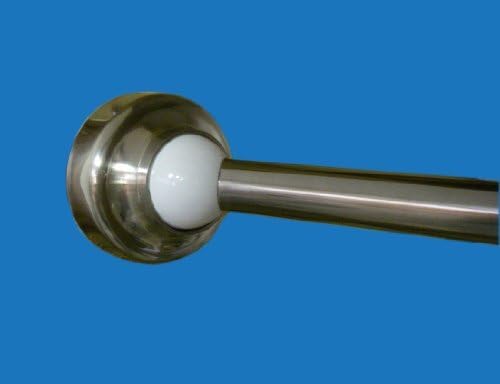 Rotator Rod SBW Rotating Curved Shower Rod, Brushed Nickel End Cap with White Accent Ball by Rotator Rod