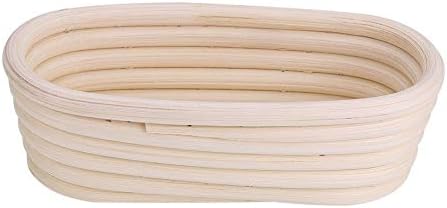 VIFERR Banneton Basket, Handmade Unbleached Natural Rattan Cane Banneton Proofing Basket Dough Bread Baking Kit (Size : S)