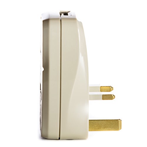 image for OREI 3 in 1 UK Travel Adapter Plug with USB and Surge Protection - Gro