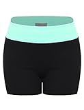 FPT Womens Active Cotton Spandex Foldover Yoga Shorts