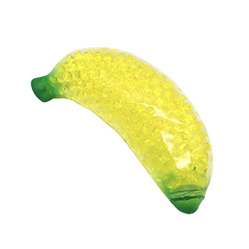 Mikilon Fruit Anti Stress Relief Jelly Water Beads Rainbow Squishy Grape Ball Autism Mood Squeeze Kid Toy Gift Banana (Yellow)