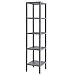 SONGMICS 5-Tier Bamboo Bathroom Shelf, Narrow Shelving Unit, Multifunctional Storage Rack, Corner Rack, for Kitchen, Living Room, Bedroom, Entryway, Bathroom, Grey UBCB55GY