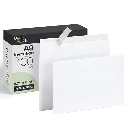 Quality Park A9 Mailing Envelopes, 100 Pack, Self Seal White Envelopes for Invi…