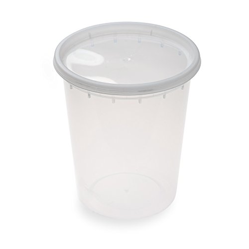 Asporto Microwavable ToGo Container BPA Free Round Soup Container with Clear Plastic Lid
