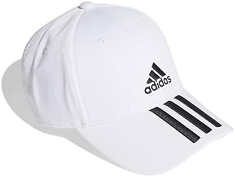adidas Unisex BASEBALL 3-STRIPES TWILL CAP Color: White/Black
