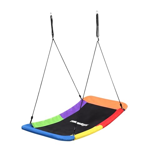 Relaxdays XXL Curved Nest Swing for Children & Adults, 150 kg, 150x80 cm, Colourful
