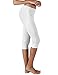 Yogareflex Women's Tummy Control Active Tights Yoga Running Leggings Capris , White , Large