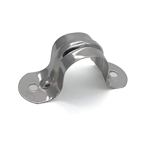 1/2inch Rigid Pipe Strap Clamp, Two Hole Strap,U Bracket Tube Clip, Stainless Steel Heavy Duty Pipe Fasten Holder, 50Pcs (20mm)