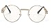 WebDeals - Round Circle Vintage Metal Sunglasses Eyeglasses Bold Design Decorated Frame and Nose Piece (Gold, Clear 49mm)