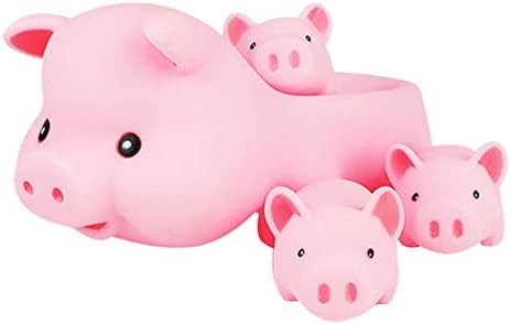 Hpapadks Mummy & Baby Rubber Race Squeaky Pig Family Bath Toy Kid Game Toys
