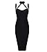 Hego Women's Black Backless Halter Sleeveless Bodycon Bandage Strapless Dress H1408