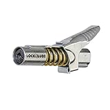 LockNLube Grease Gun Coupler locks onto Zerk fittings. Grease goes in, not on the machine. World's best-selling original locking grease coupler. Rated 10,000 PSI. Long-lasting rebuildable tool.