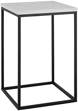Offex Modern 16" Open Box Side Table - White Marble