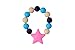 MyBoo Autism/Sensory/Teething Chewable Beads and Star Bracelet - Pink on Navy/Blue/White
