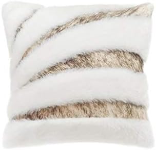 JFFFFWI Back Cushion Pillow Feathers Sliced ​​Plate Lamb Stitch Leather Large Pillow Cushion Night Feather Cow Ornaments Pillow (Color: White)