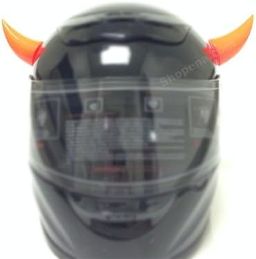 Orange Stick on Motorcycle Helmet Horns (2 horns included)