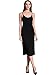 MSBASIC Women's Adjustable Spaghetti Straps Long Cami Slip Dress Large Black