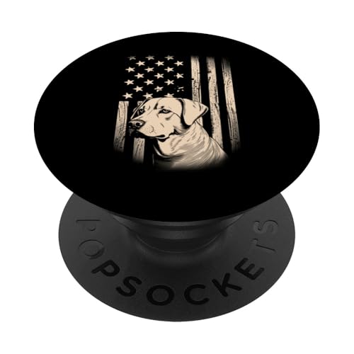 American Flag Yellow Labrador 4th Of July Patriotic Dog PopSockets Standard Pop…