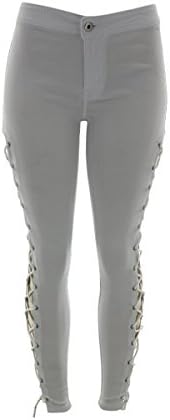 Lolo Jeans - Women's Side Lace Up Hyper Stretch Jeans - White