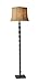 Adesso 1523-01 Stratton Floor Lamp, 62 in., 2 x 150 W Incandescent/CFL, Black/Brown, 1 Black Lamp