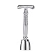 BAILI Long Handle Butterfly Double Edge Safety Razor Wet Shaving Kit Gift for Men Women with Shaving Stand +5 Platinum Swedish Blades BD279L