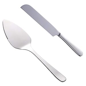 BISDA Wedding Cake Knife Server Set, 304 Stainless Steel Spatula Baking Tool Cake Shovel Butter Knives For Pie/Pizza/Cheese (Colorful)
