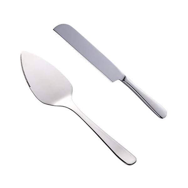 BISDA Wedding Cake Knife Server Set, 304 Stainless Steel Spatula Baking Tool Cake Shovel Butter Knives For Pie/Pizza/Cheese (Colorful)