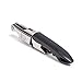 Pocket Prestige Waiters Corkscrew By Coutale Sommelier - Black - French Patented Spring-Loaded Double Lever Wine Bottle Opener for Bartenders and Gifts - Sharp Micro-Serrated Knife