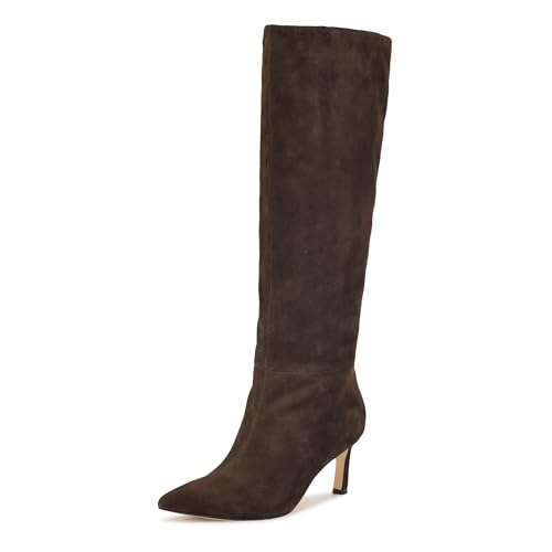 Nine West Women's Lorthey Boot, Dark Brown Suede 200, 7