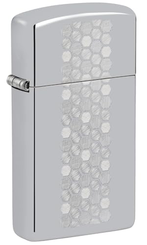 Zippo Slim® Honeycomb Design High Polish Chrome Pocket Lighter