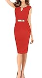 REPHYLLIS Women Sleeveless Business Working Cocktail Evening Party Pencil Dress