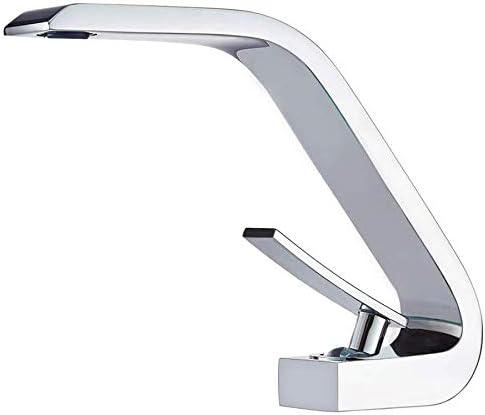 Wovier Chrome Waterfall Basin Mixer Tap Single Handle Single Hole Bathroom Sink Faucet