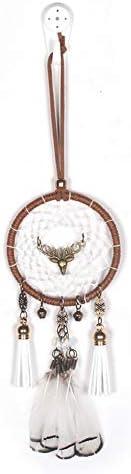 dalismotemp Mini Deer Head Bell Feather Dream Catcher Hanging Pendant Craft Wall Car Decor Gift Window Wedding Decoration Decor