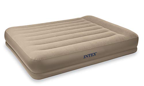 Intex Pillow Rest Mid-Rise Airbed with Built-in Pillow and Electric Pump, Queen, Bed Height 13 3/4″