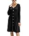 GRECERELLE Women's Long Sleeve Button Casual Plain Swing Retro Dresses Wasp Down A-Line Dress with Pockets