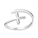 Simple Cross Ring Sterling Silver Adjustable Cross Wrap Open Ring for Women Girls