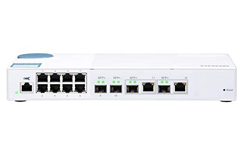 QNAP QSW-M408-2C 10GbE Managed Switch, with 2-Port 10GbE SFP+/RJ45 Combo, 2-Port 10GbE SFP+, 2-Port 10GbE Base-T (RJ45) and 8-Port Gigabit