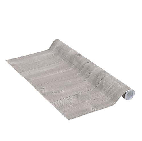 Venilia Pellicola adesiva Perfect Fix, Effetto Legno Tavole color taupe, 90cm x 2,1m, Spessore 150ÎĽ, Pellicola autoadesiva per mobili o cucina, carta da parati, PVC senza ftalati, Prodotto in UE