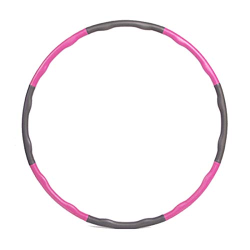 Kaiyuan Hula Hoop Removable Weight Loss Exercise Sports Fitness Equipment Foam Sponge Adults Kids (Pink&Grey)