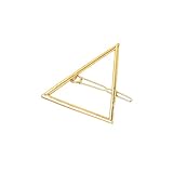Lychee Girl Punk Hollow Out Moon Triangle Hairpin Clamps Gold Tone Triangle