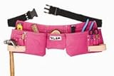 Born Tough 4-PRW 9-pocket Suede Leather Women's Pink Tool Belt / Tool Apron