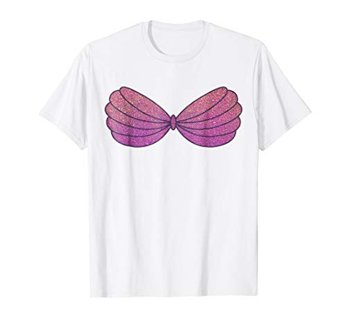 Halloween Mermaid Shell Bikini Group Costume TeeMermaid Pink Purple Seashell Bra Cartoon Graphic Costume T-ShirtOEKO-TEX STANDARD 100