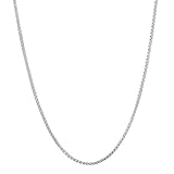 0.7mm 925 Sterling Silver Nickel-Free Box Chain Italian Crafted Necklace, 30 inches + Cleaning Cloth
