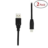 GearIT 2-Pack USB 2.0 Type A to Mini-B Cable (1 Foot / 0.3 Meters) Hi-Speed Mini USB Cable for Smartphones, Tablets, Digital Cameras, MP3 Players, GPS, Portable Hard Drive, Black