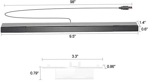 Maliralt Wii Sensor Bar with USB Wired, LP05 Wired Receiver Infrared Sensor Bar Motion Sensor Inductor by USB Wired Cable with Stand for Nintendo Wii/Wii U Console - Thumbnail 6