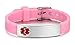 JF.JEWELRY Medical Alert Bracelets for Women, Personalized Custom Medical ID Bracelets, Waterproof Silicone Medical Bracelet - Pink
