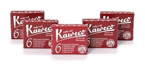 Kaweco Fountain Pen Ink Cartridges short, Ruby Red (Red), 30 pc. at Amazon