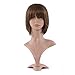 MapofBeauty 12 Inch/30cm Fashion Lady Short Straight Flat Bangs Bob Wig (Flax Brown)