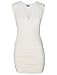 TAM WARE Womens' Stylish Vneck Sleeveless Cocktail Bodycon Mini DressTWCWD081-IVORY-US M